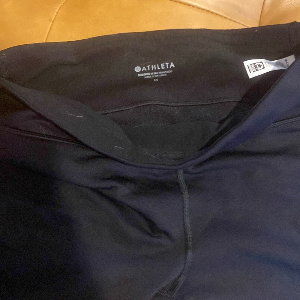 Black athleta, fleece lined leggings